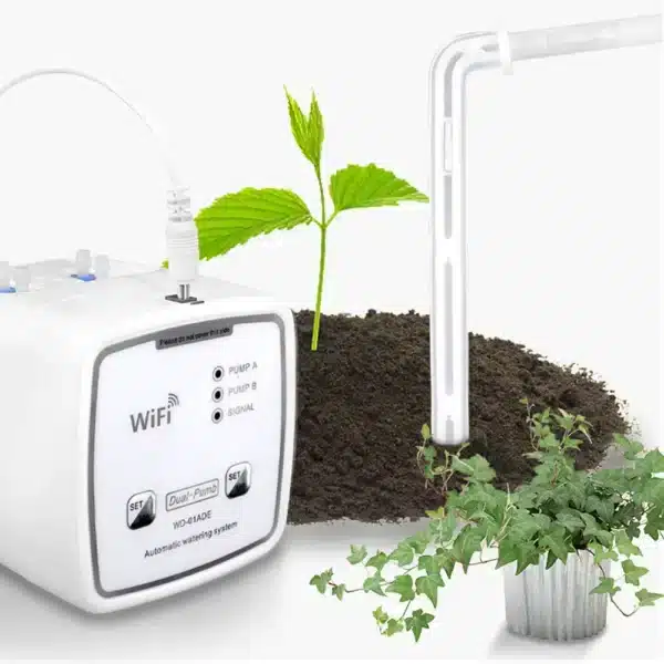 Système d'arrosage goutte-à-goutte intelligent WIFI, double pompe chronométrée, système d'irrigation automatique, contrôleur pour plantes de jardin, minuterie de fleurs 1