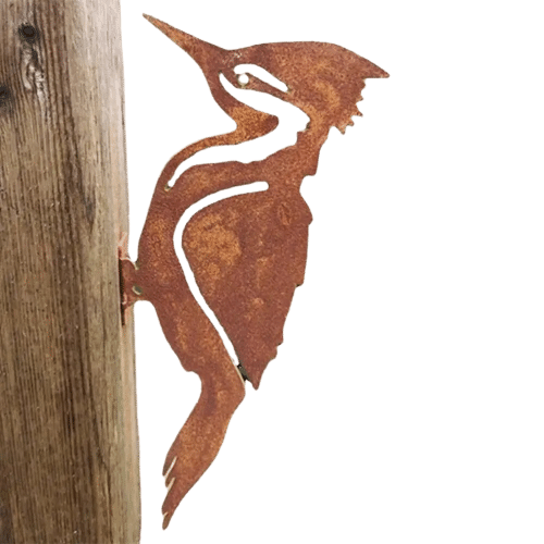 Oiseaux rouillés avec vis à Visser dans Bois,4 Oiseaux Métal,Décoration de  Jardin en métal,Patine Rouille,Décoration de Jardin