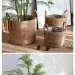 Mir de rangement multifonctionnel pour plantes vertes, pot de fleur en paille, grande capacité, tissé, décoration de jardin intérieur bricolage 25