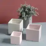 Pot de fleur carré en céramique