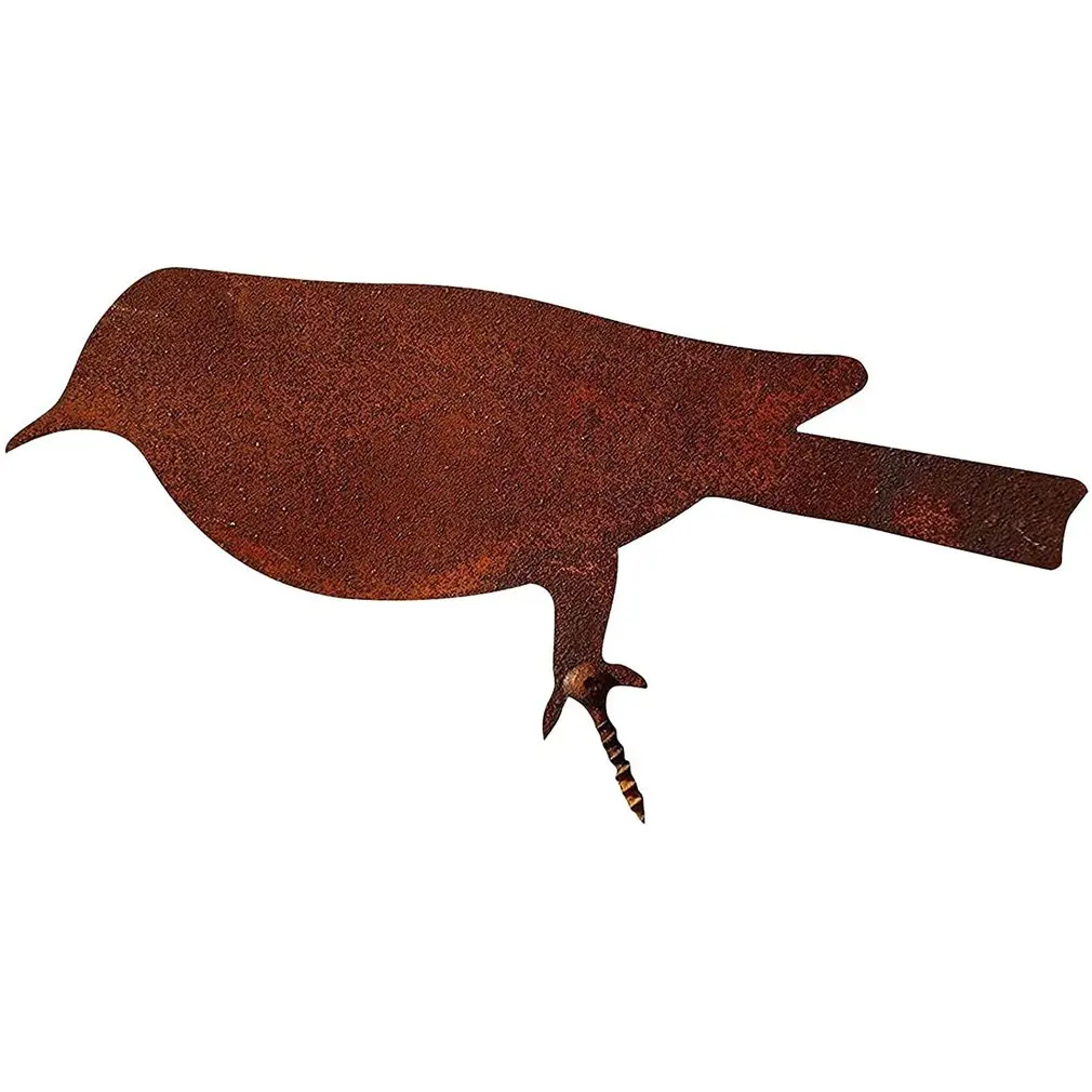 Oiseau en fer rouillé, à poser, H 45 cm